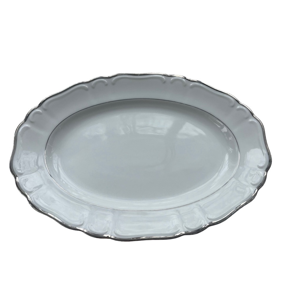 Vintage 1963 Silver‎ Sonata By HARMONY HOUSE FINE CHINA 12” Oval Serving Platter